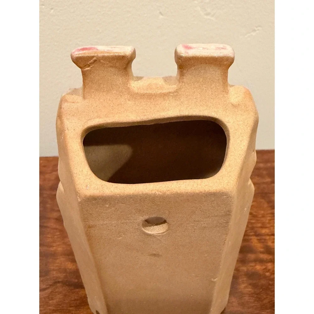 Vintage Stoneware Victorian House Wall Pocket Vase, Creative Decorative Company
